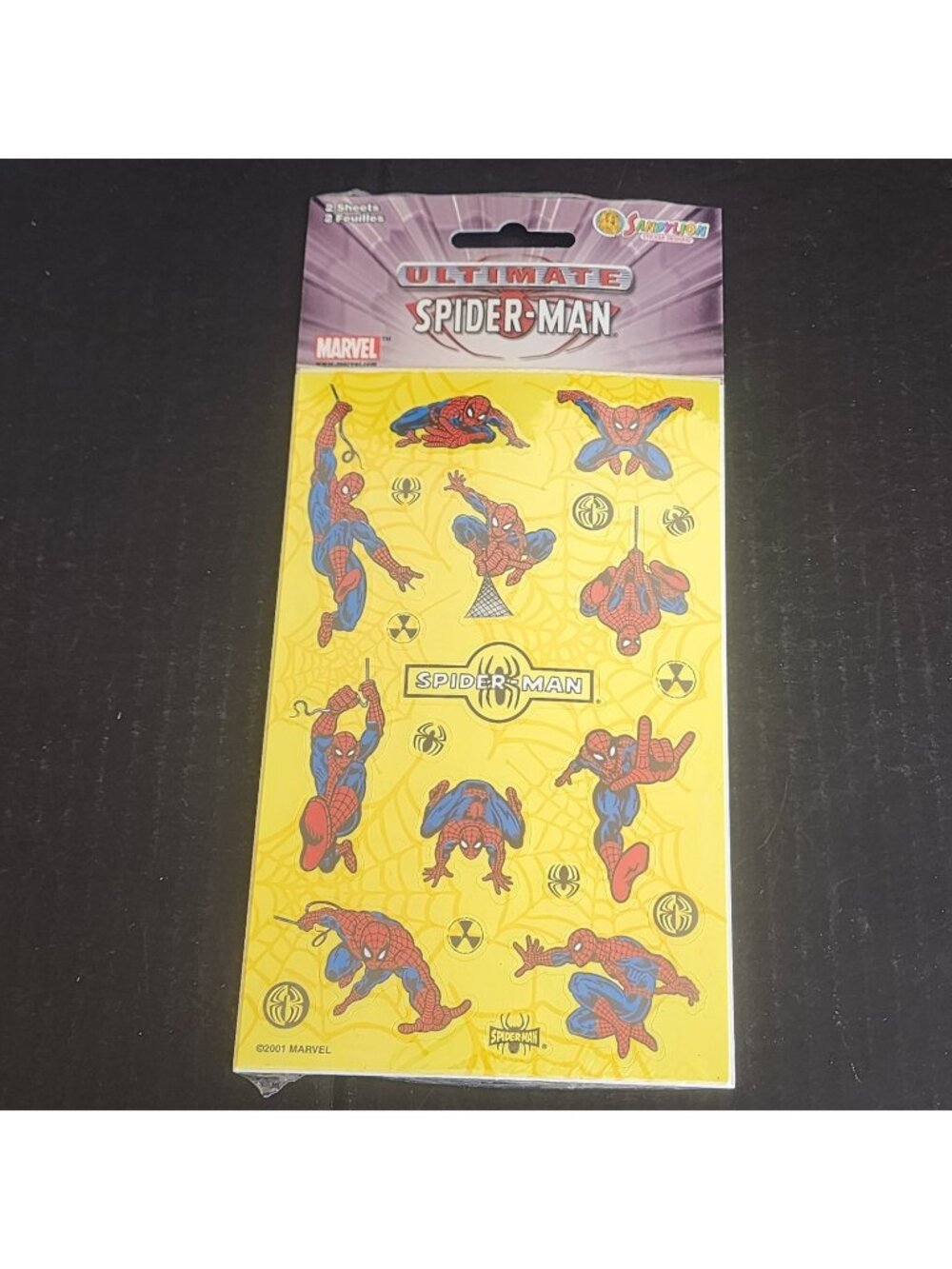 Vintage Marvel Ultimate Spider-Man Stickers Sealed Pack 2 Sheets Sandylion 2001